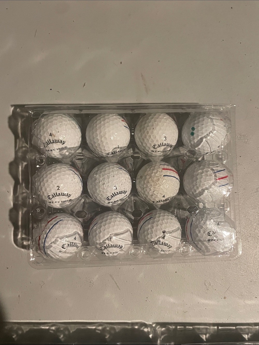 Callaway White Golf Ball Pack with Colored Stripe Marks